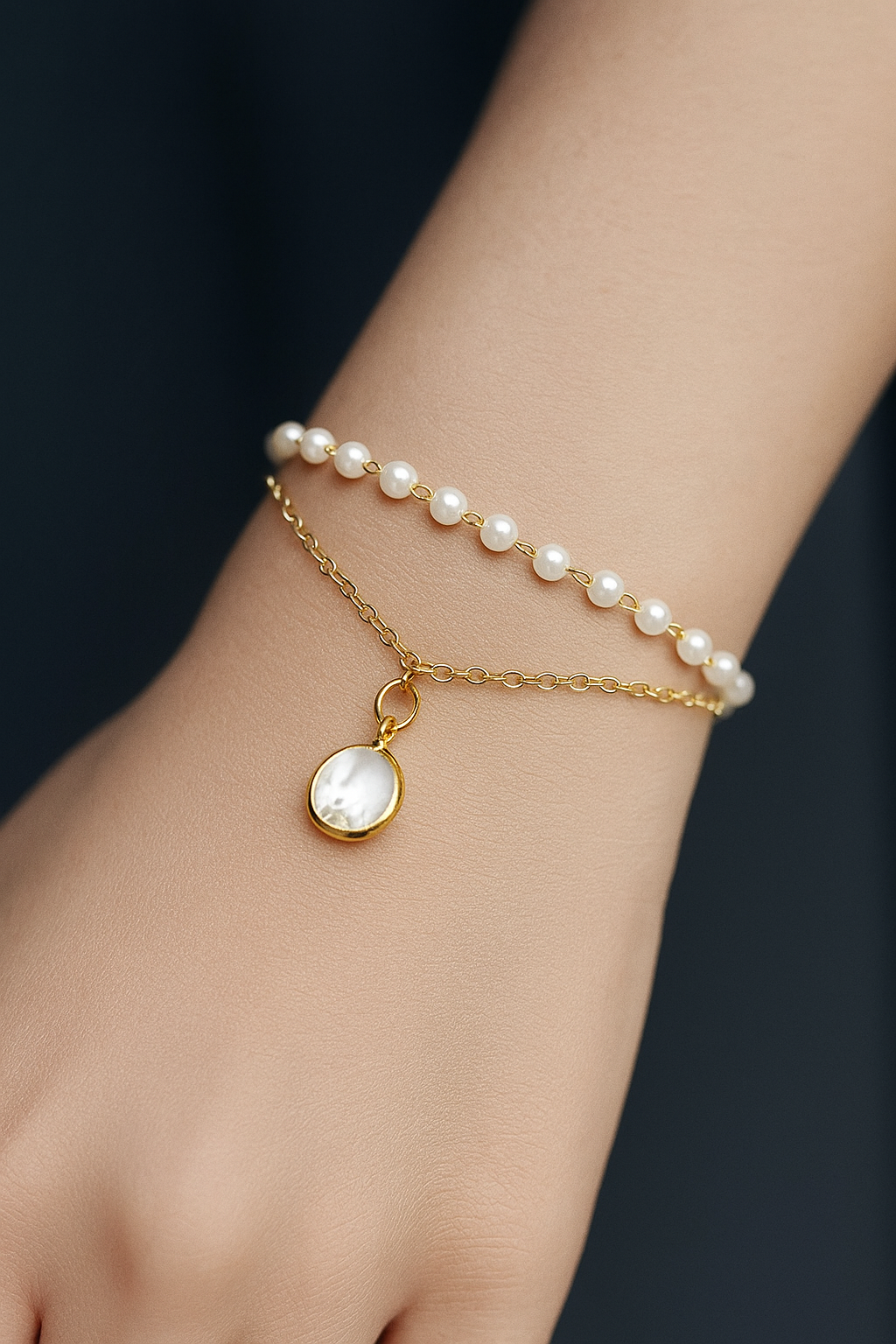 Celeste Pearl Charm Bracelet